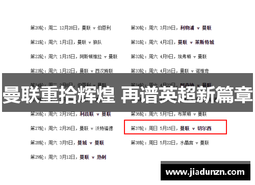 曼联重拾辉煌 再谱英超新篇章